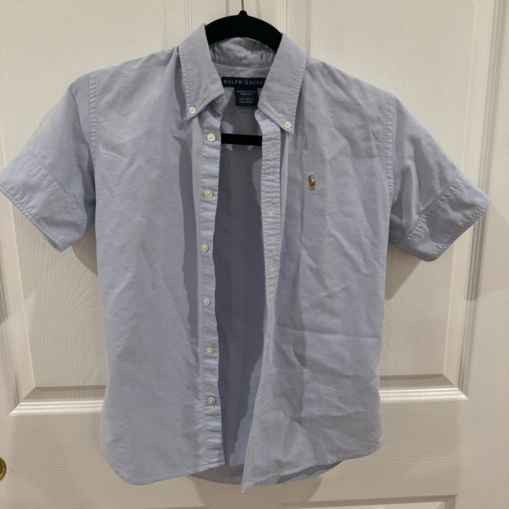 Ralph Lauren Light Blue Short Sleeve Button-Down Shirt
